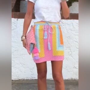 Mango Colorful Crochet Women's Skirt size small. Perfect condition